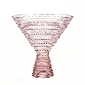 11.5oz Pink Jupiter Beaded Hobnail Glass for Martini