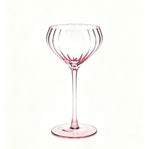 12.5oz Pink Ribbed Coupe Cocktail Glass