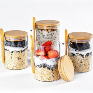 15oz Glass Container with Lid and Spoon