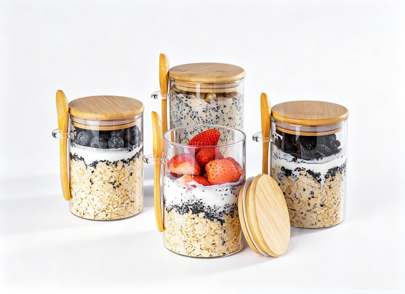 15oz Glass Container with Lid and Spoon