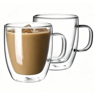 12.5 oz Double Wall Glass Coffee Mugs