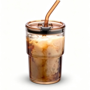 13oz Tumbler Water Glass  with Straw and Lid Sealed